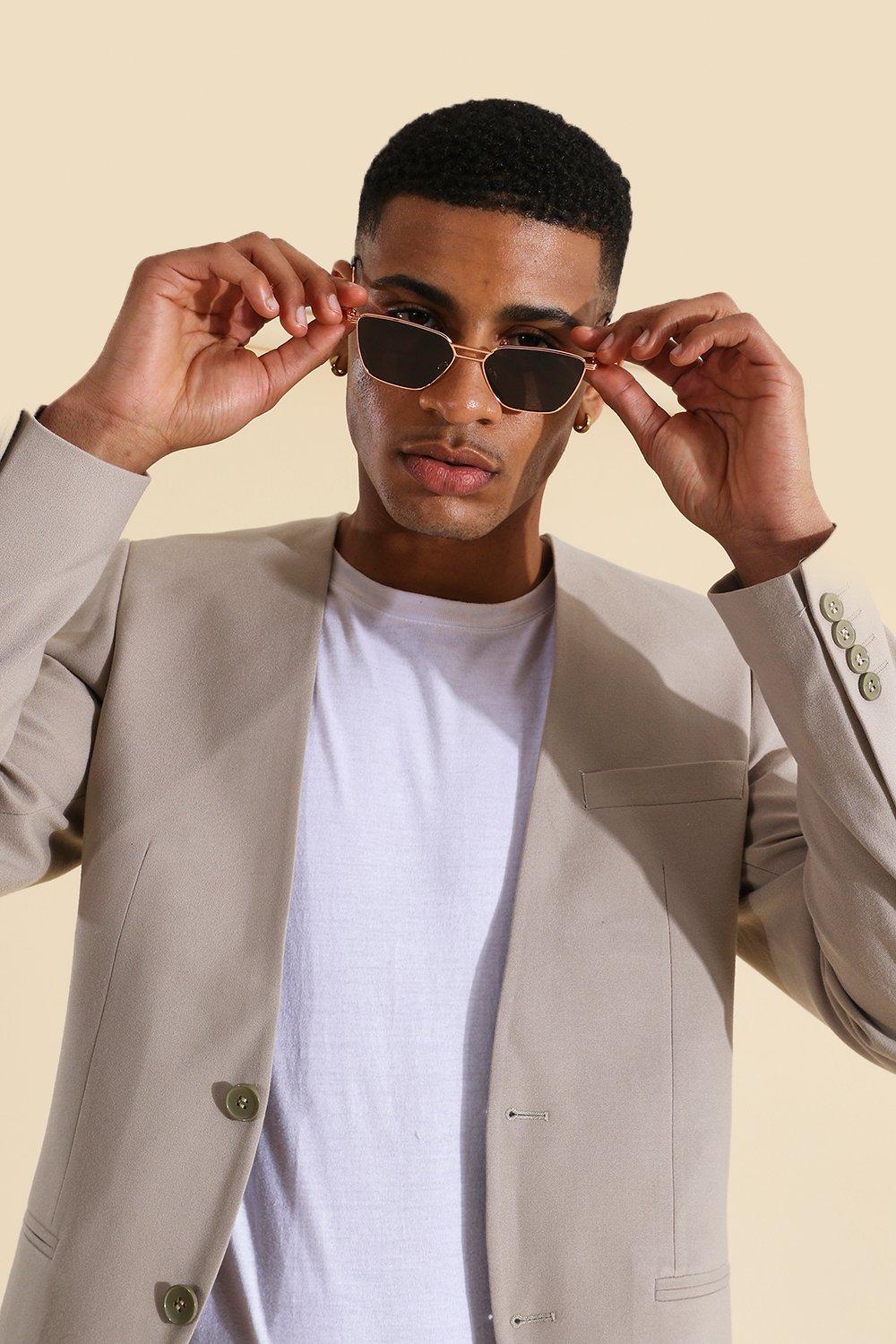 Collarless blazer outlet mens