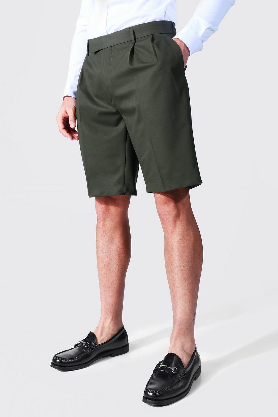 Khaki Relaxed Long Length Tailored Short image number 1