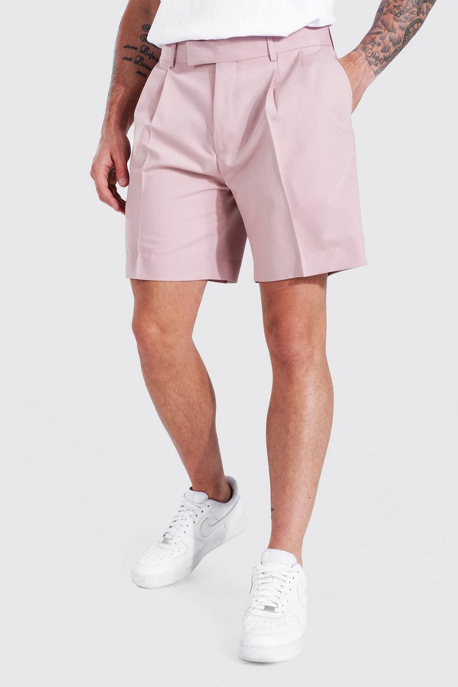 Pantaloncini medi taglio sartoriale comodo, Pink image number 1
