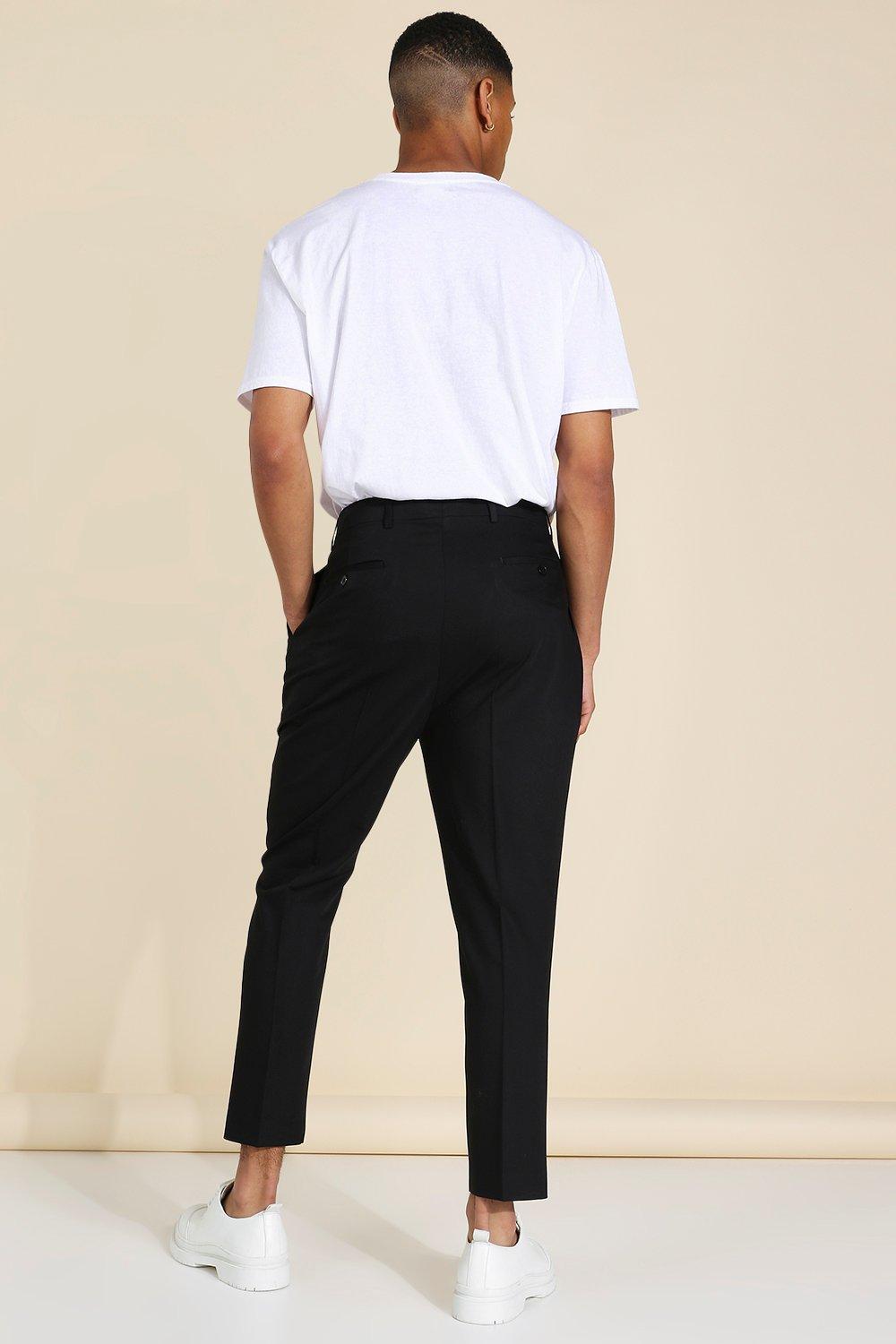 Pantalon de traje estrecho tobillero con cintura alta