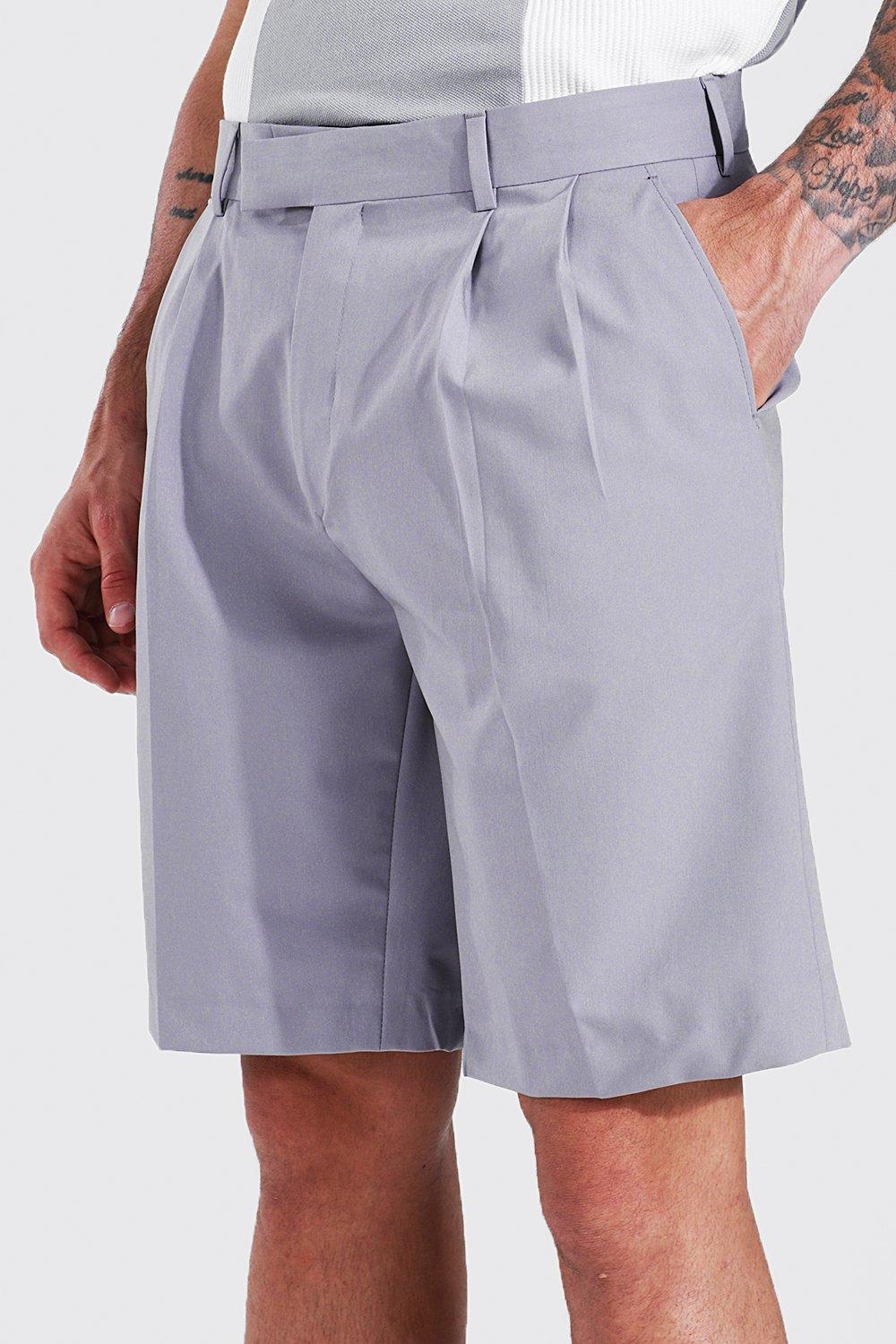 Grey tailored shorts mens store