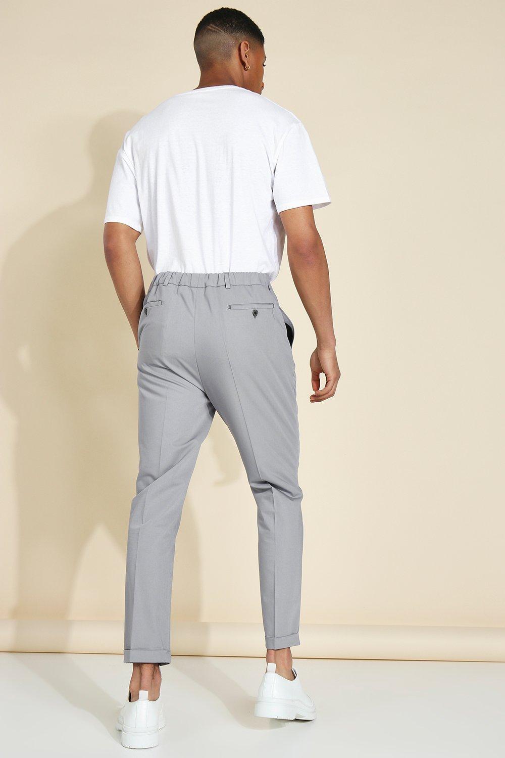 Tapered Part Elasticated Dress Pants
