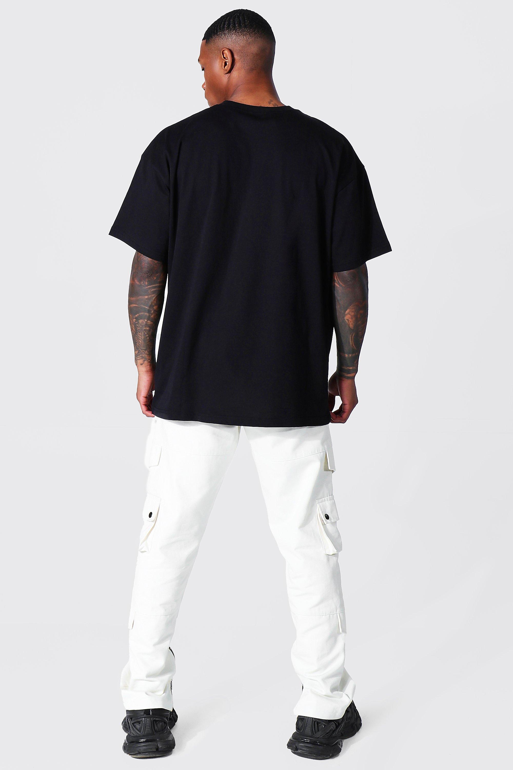 Oversized Abstract Face Printed T-shirt | boohoo