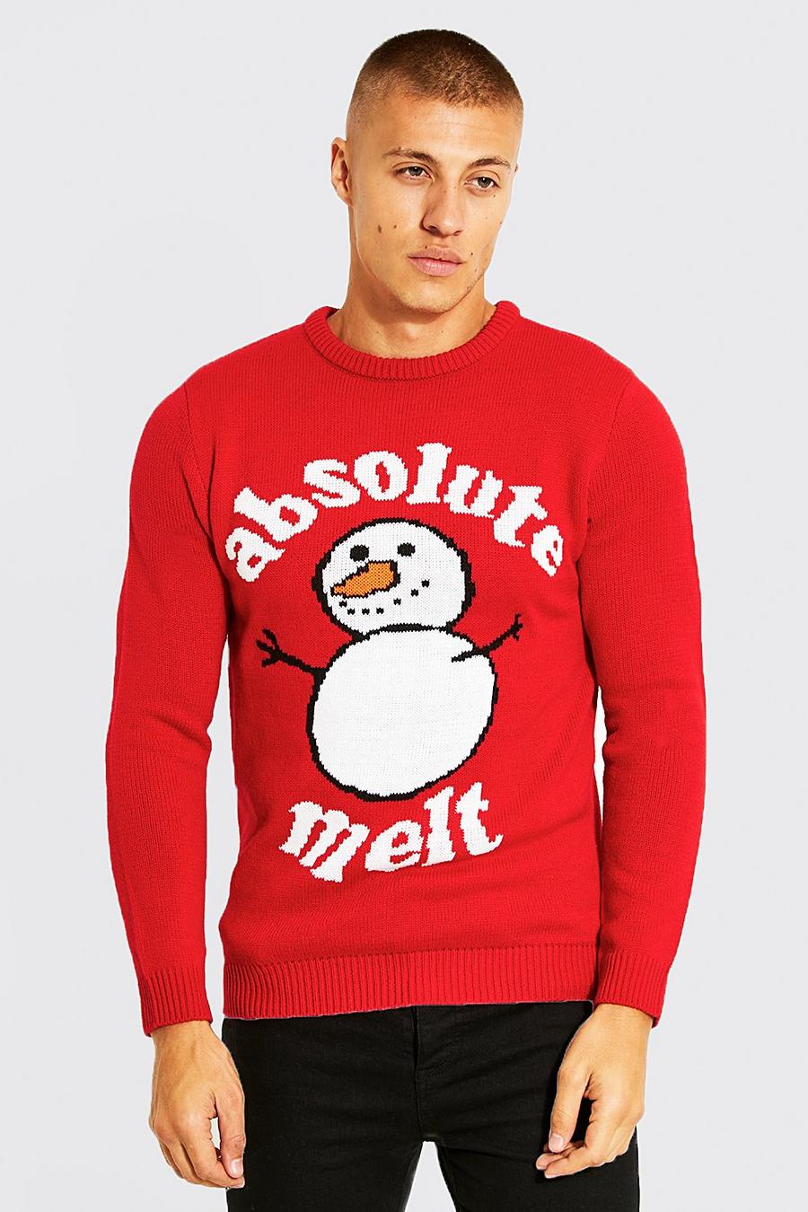 Red rosso Absolute Melt Christmas Jumper image number 1