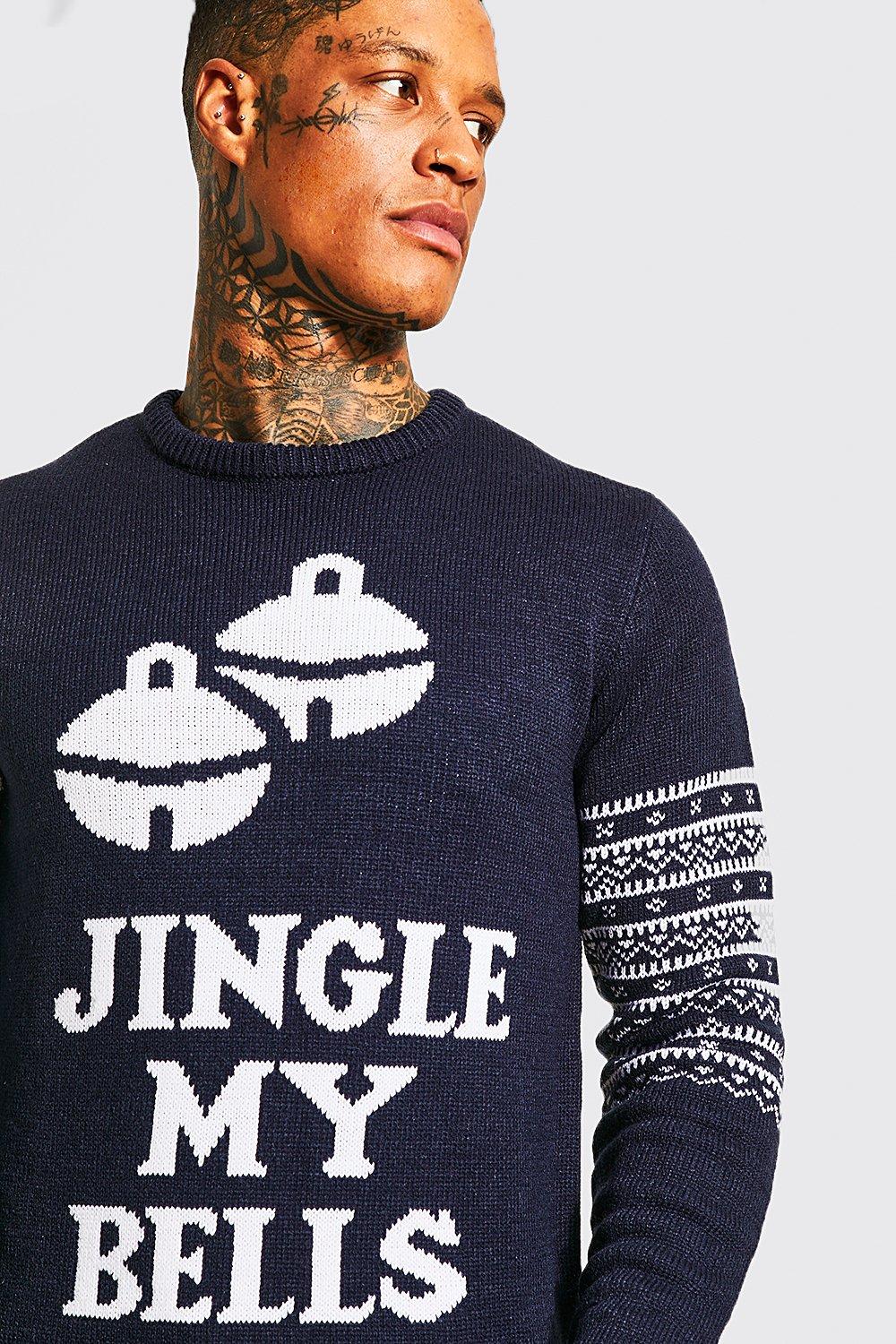Jingle My Bells Slogan Christmas Sweater boohoo USA