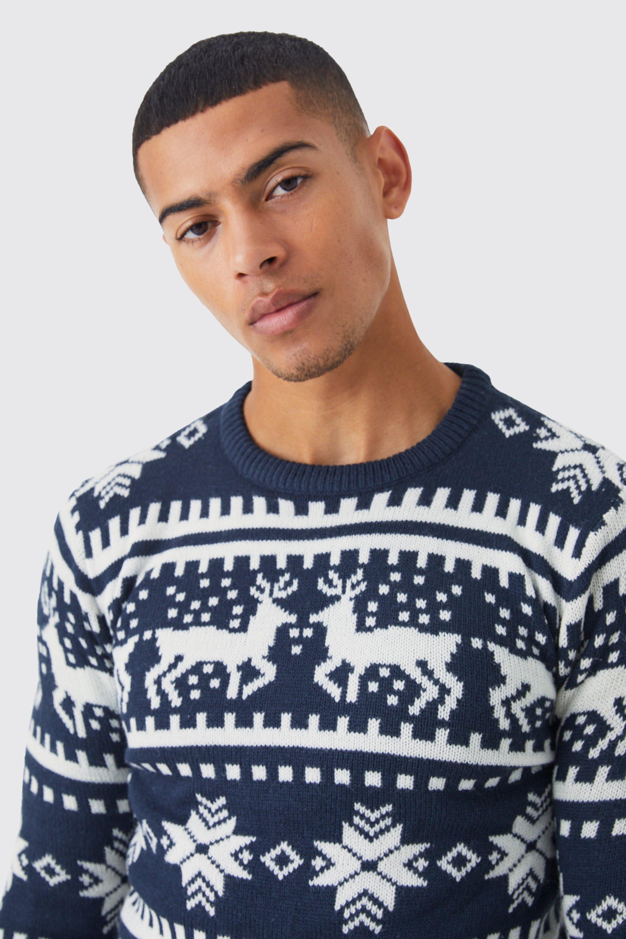 Pull jacquard noel homme hot sale