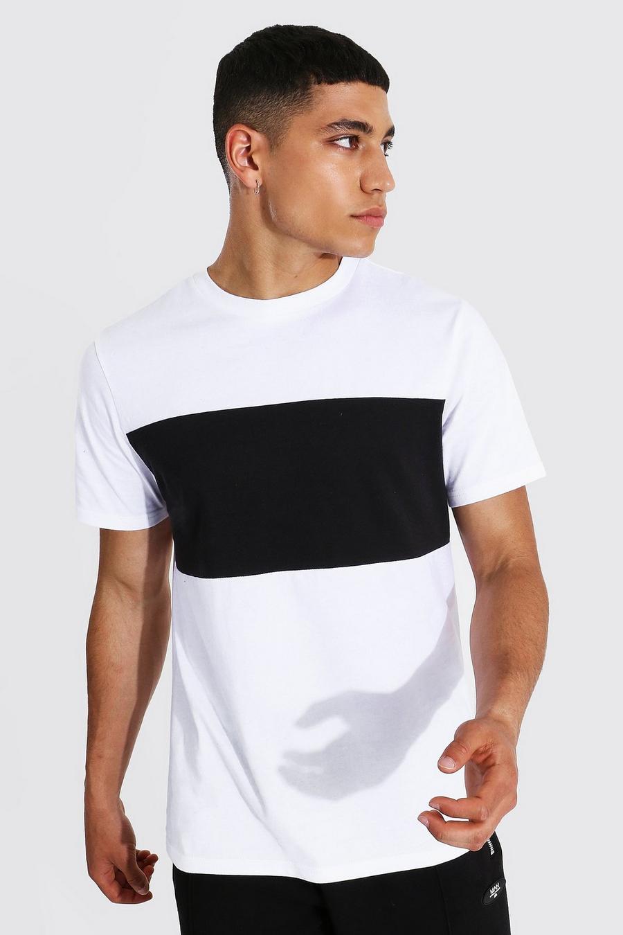 Black Colour Block Slim Fit T-Shirt image number 1