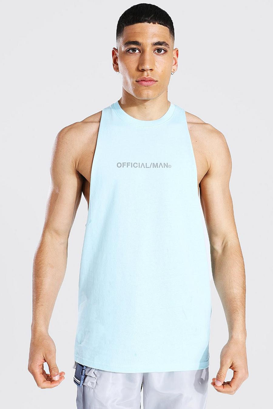 Camiseta de tirantes con sisa caída y espalda de nadador Official Man, Azul claro image number 1