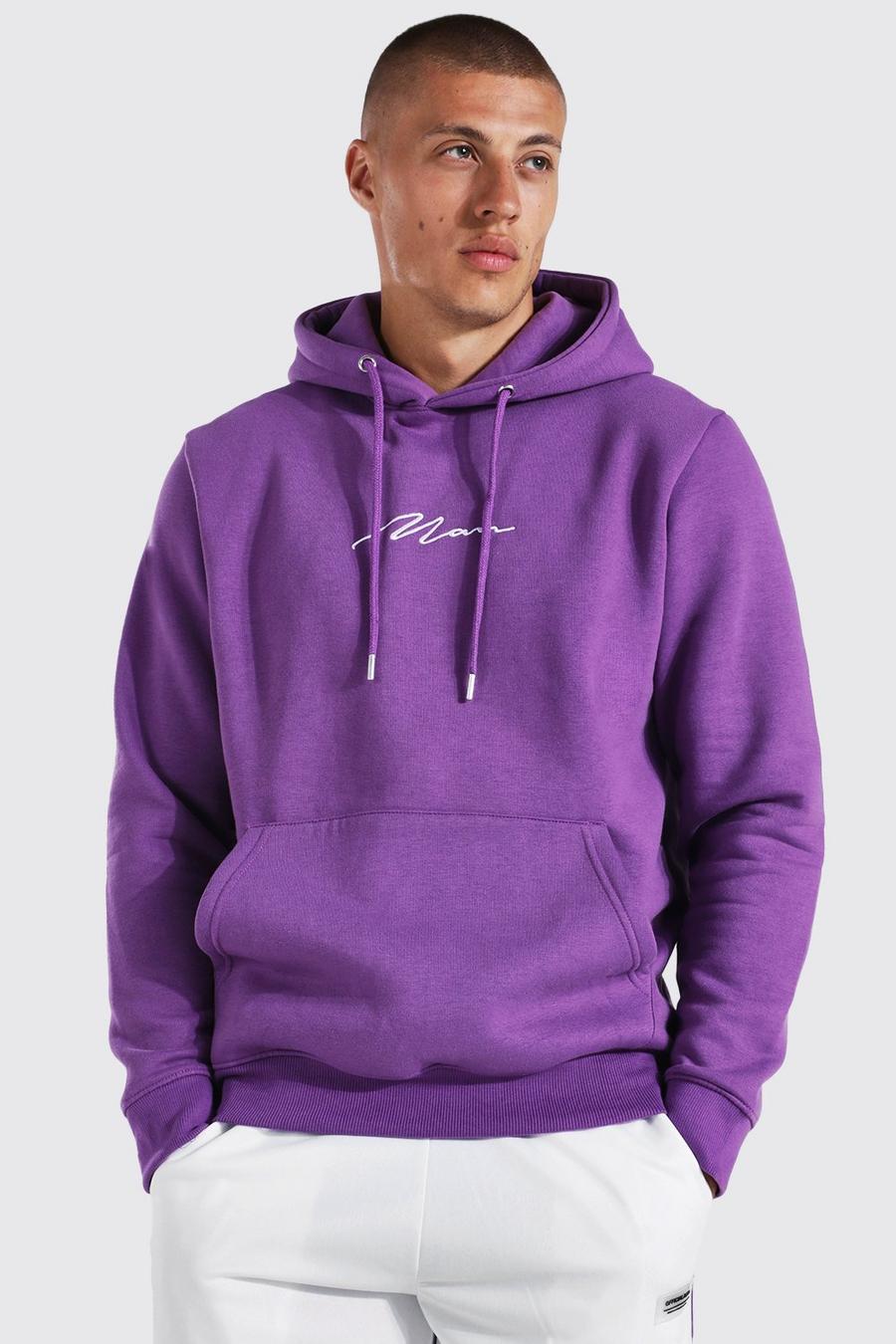 Man Signature Hoodie, Purple violet image number 1