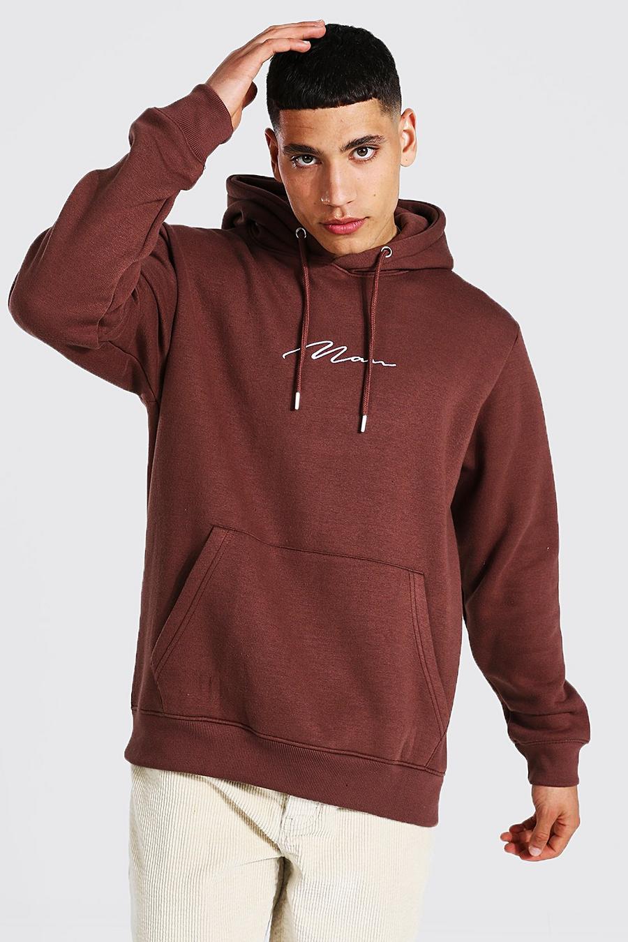 Chocolate Man Signature Over The Head Hoodie image number 1