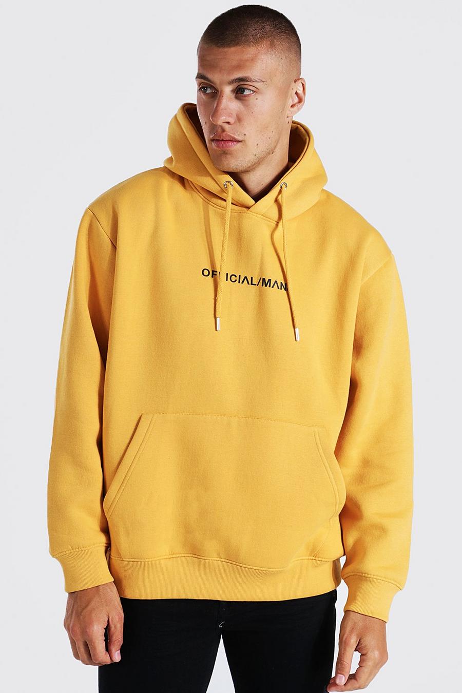 Oversize Official Man Hoodie, Mustard image number 1