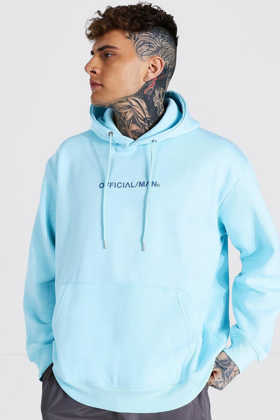 Official Man Oversized Hoodie, Light blue image number 1