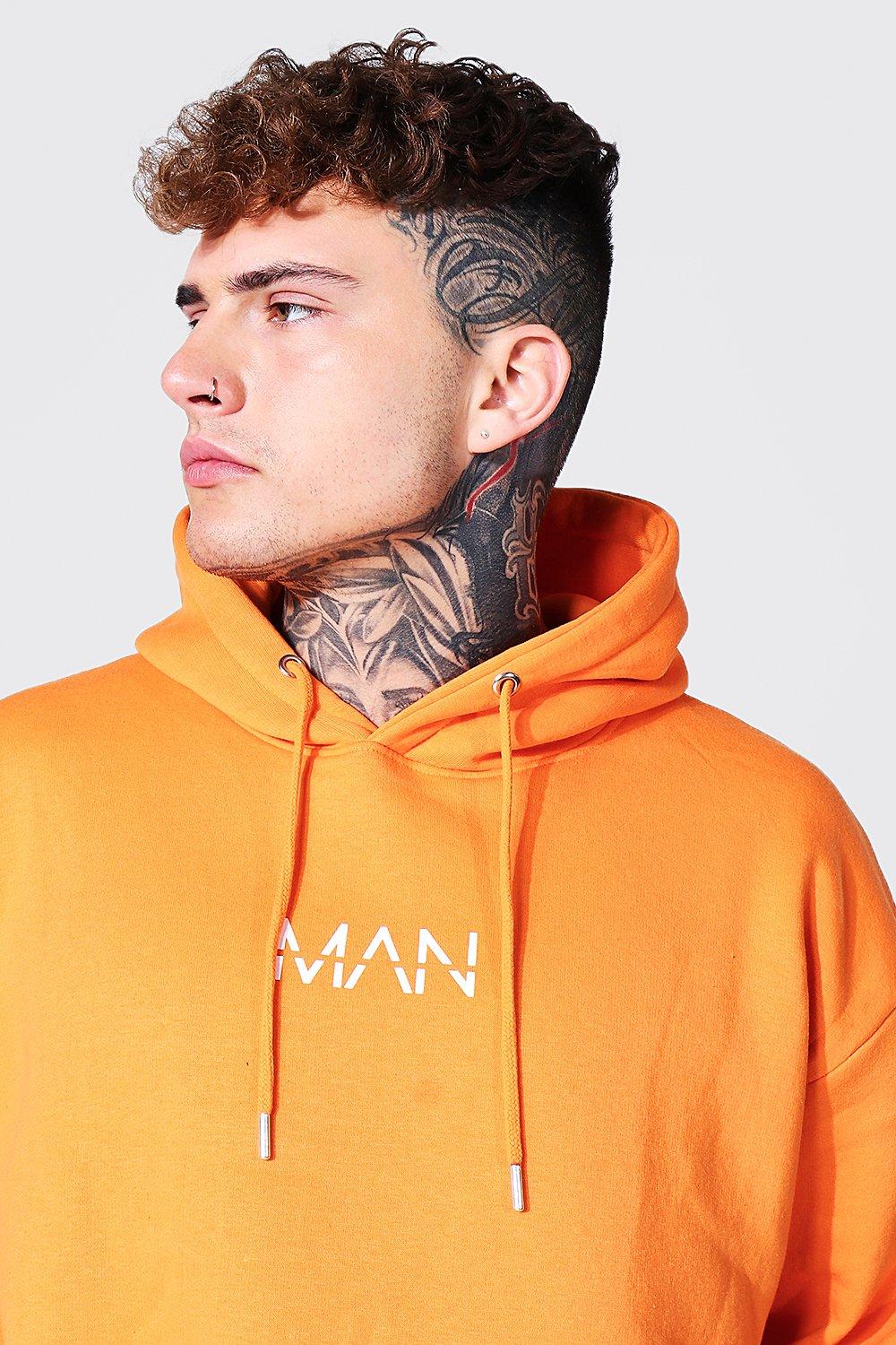 Orange hoodie boohoo sale