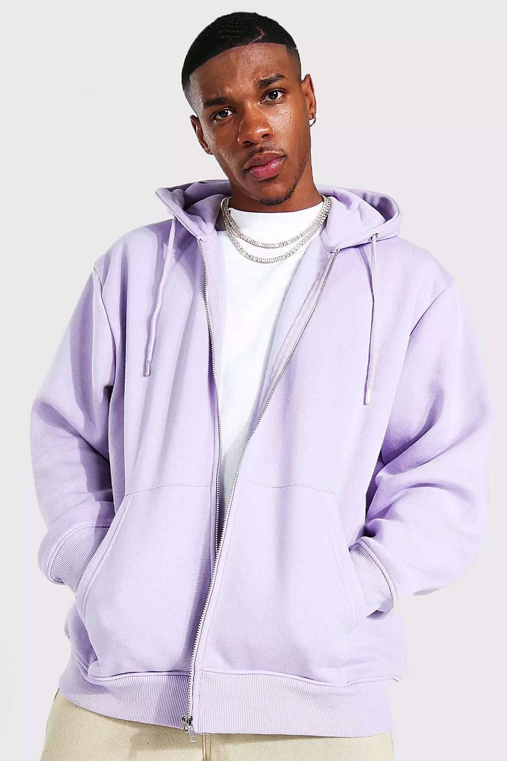 Mens purple hoodie zip up sale