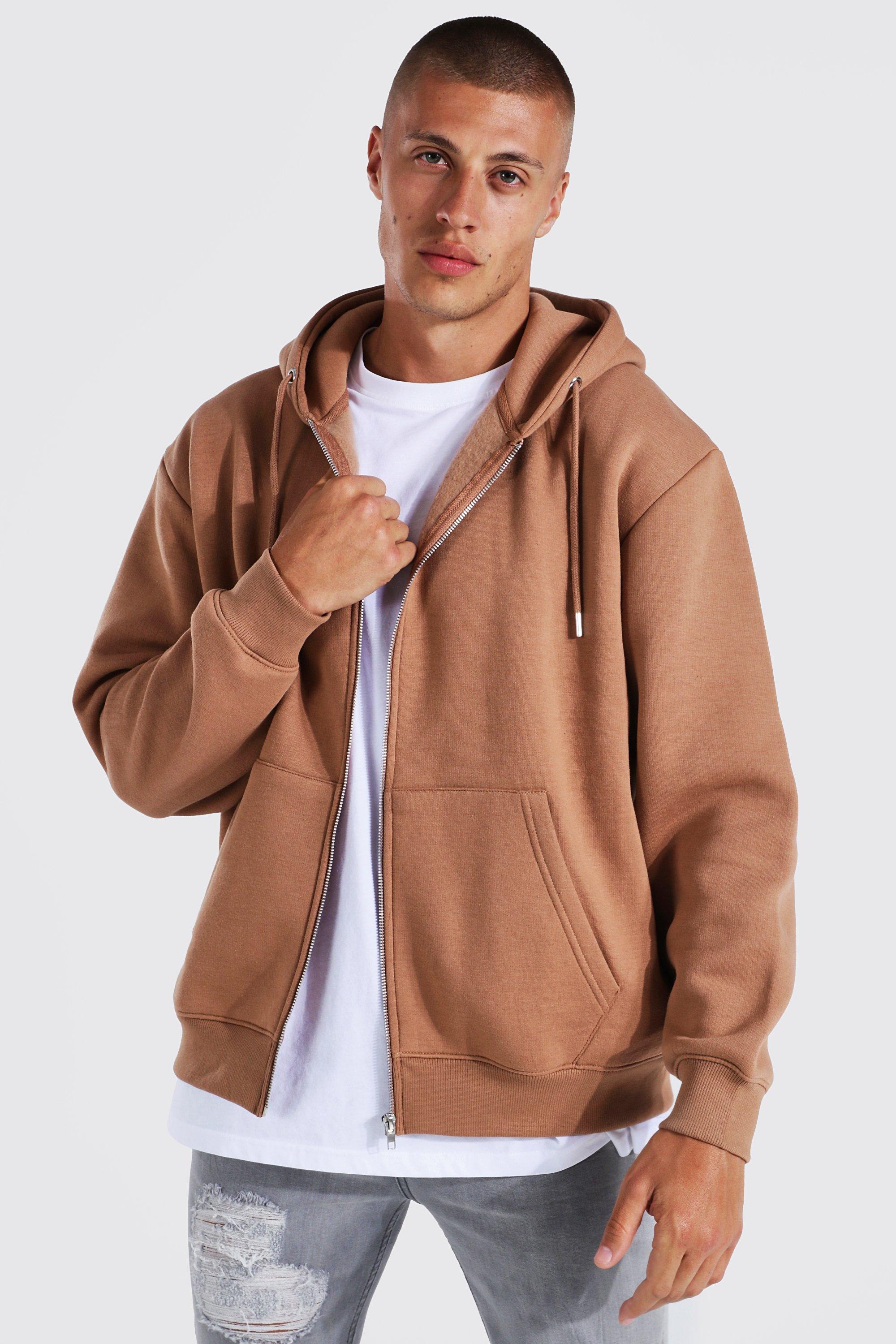 Mens oversized zip store up hoodie