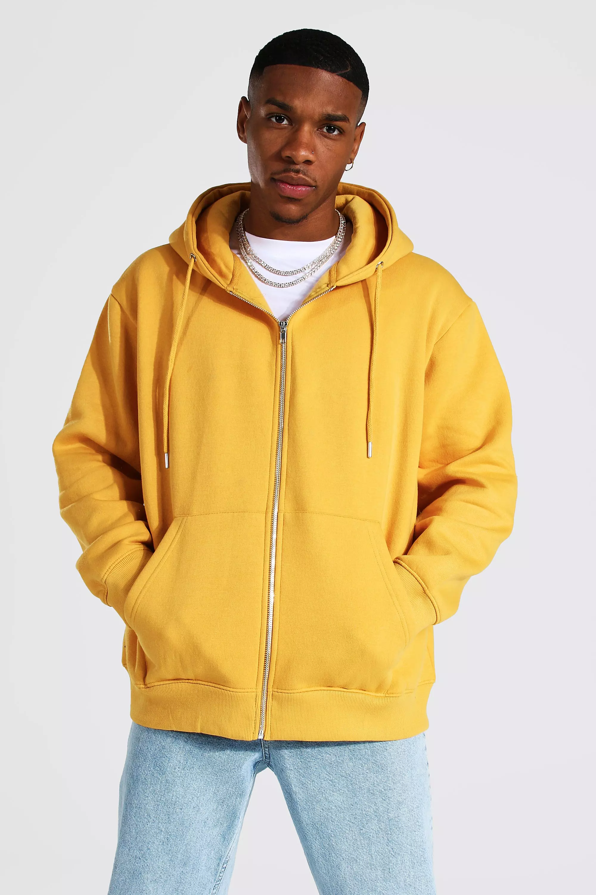 Oversized zip hotsell up hoodie mens