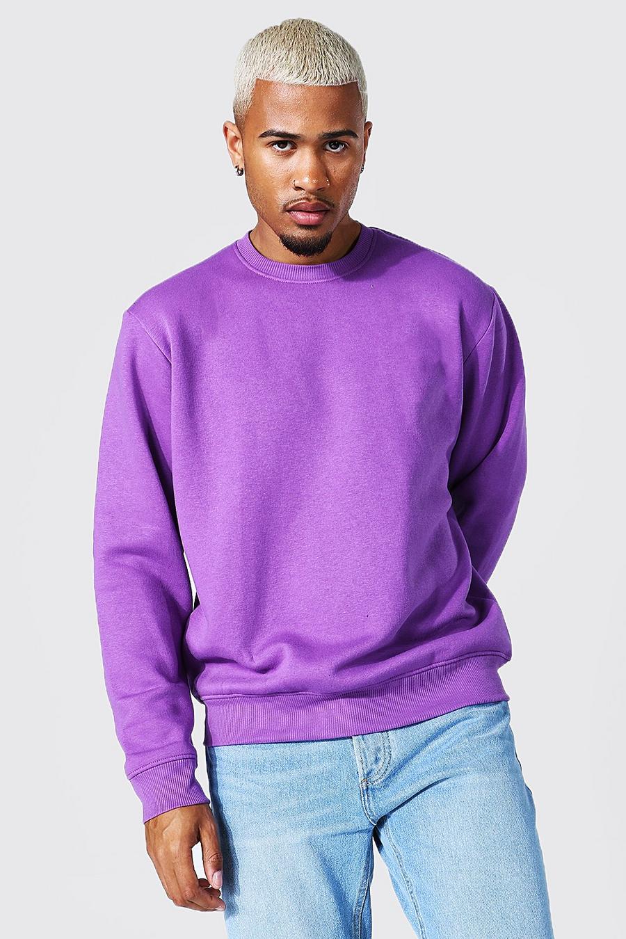 Purple Sweatshirt med rund hals image number 1