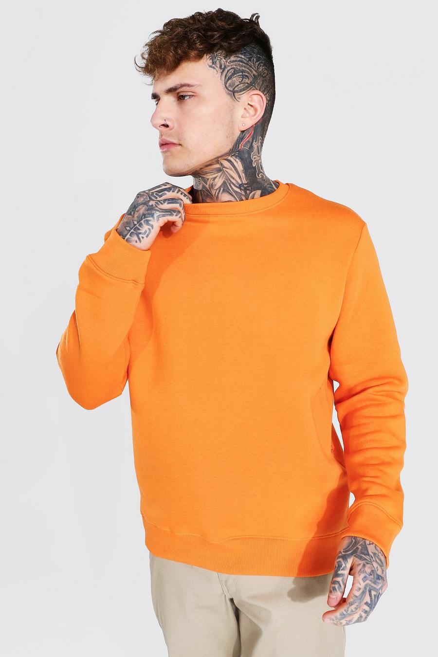 Orange Sweatshirt med rund hals image number 1