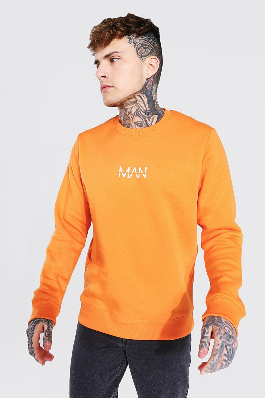 Orange Original MAN Sweatshirt med rund hals image number 1