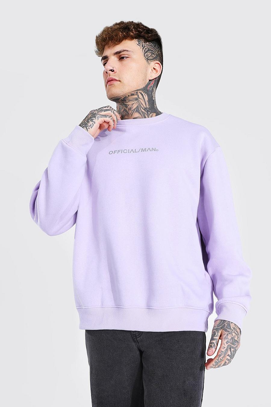 Lilac Official Man Oversized Trui Met Crewneck image number 1