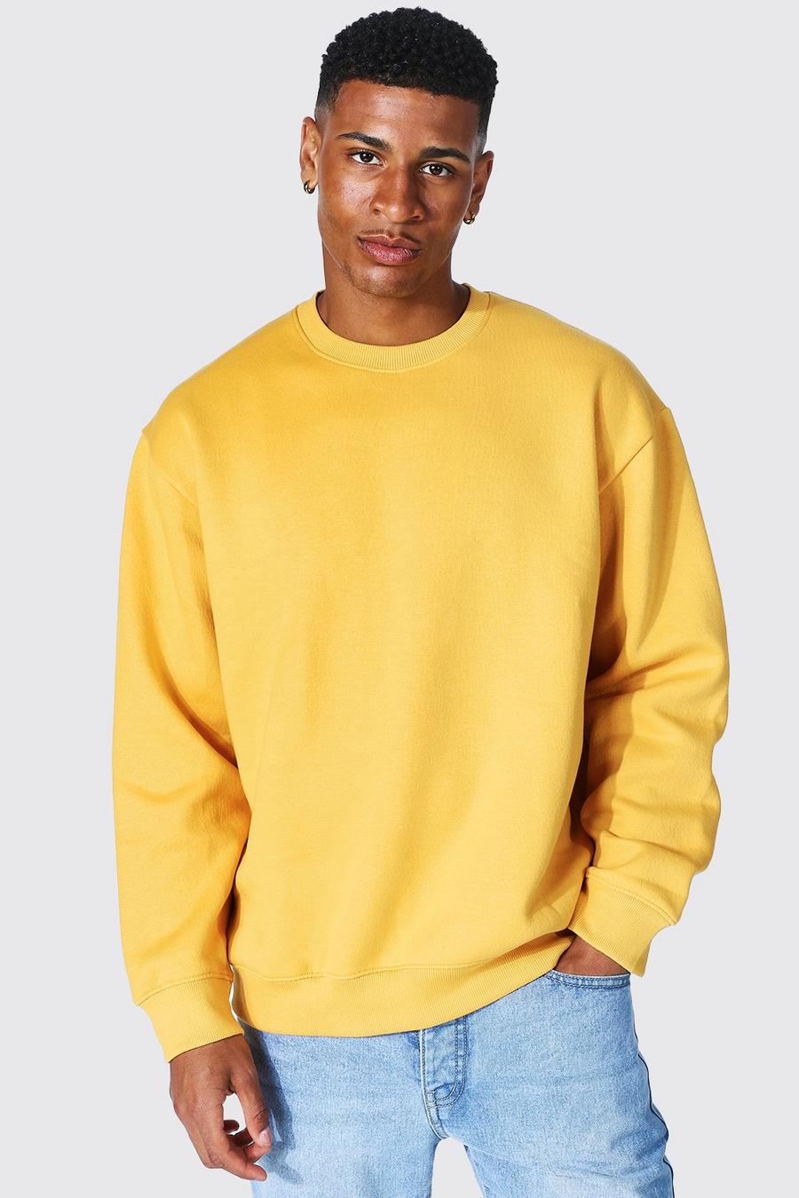 Mustard Oversize sweatshirt med rund hals image number 1