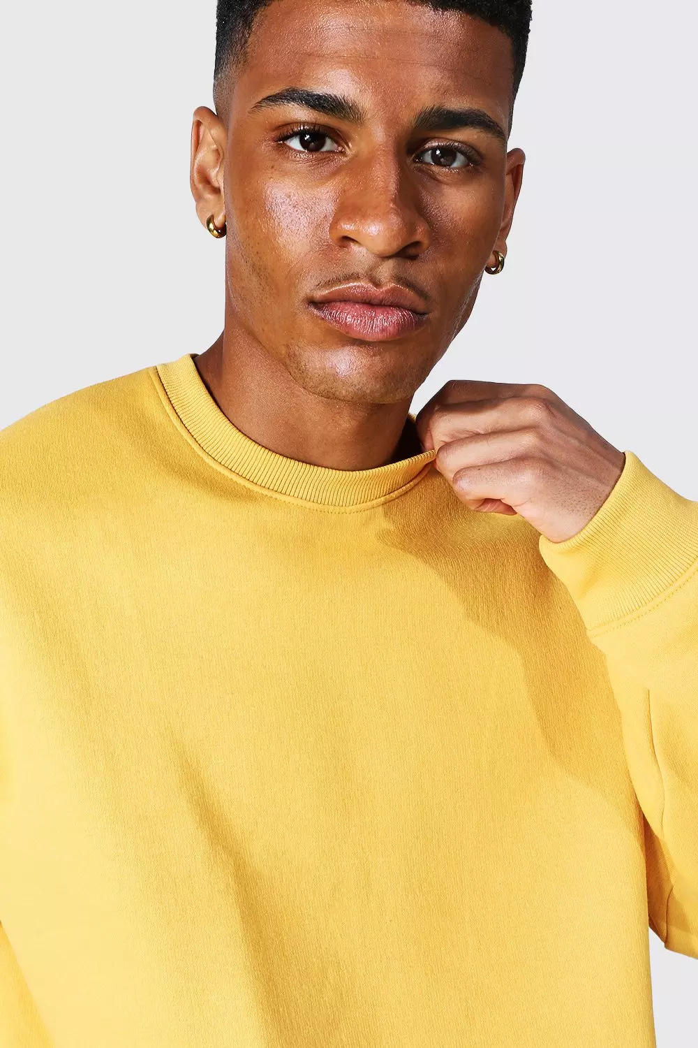 Oversized yellow cheap crew neck