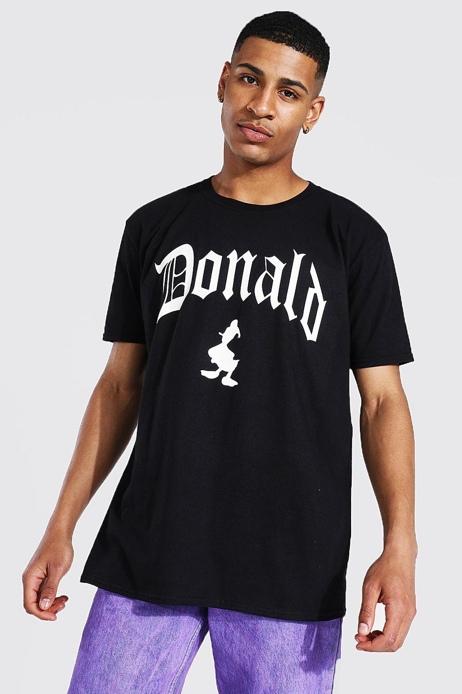 Camiseta con licencia ancha del pato Donald, Negro image number 1