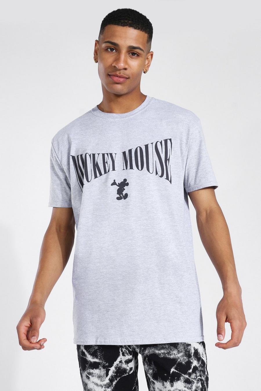 Grey marl Oversized Gelicenseerd Mickey Mouse T-Shirt image number 1