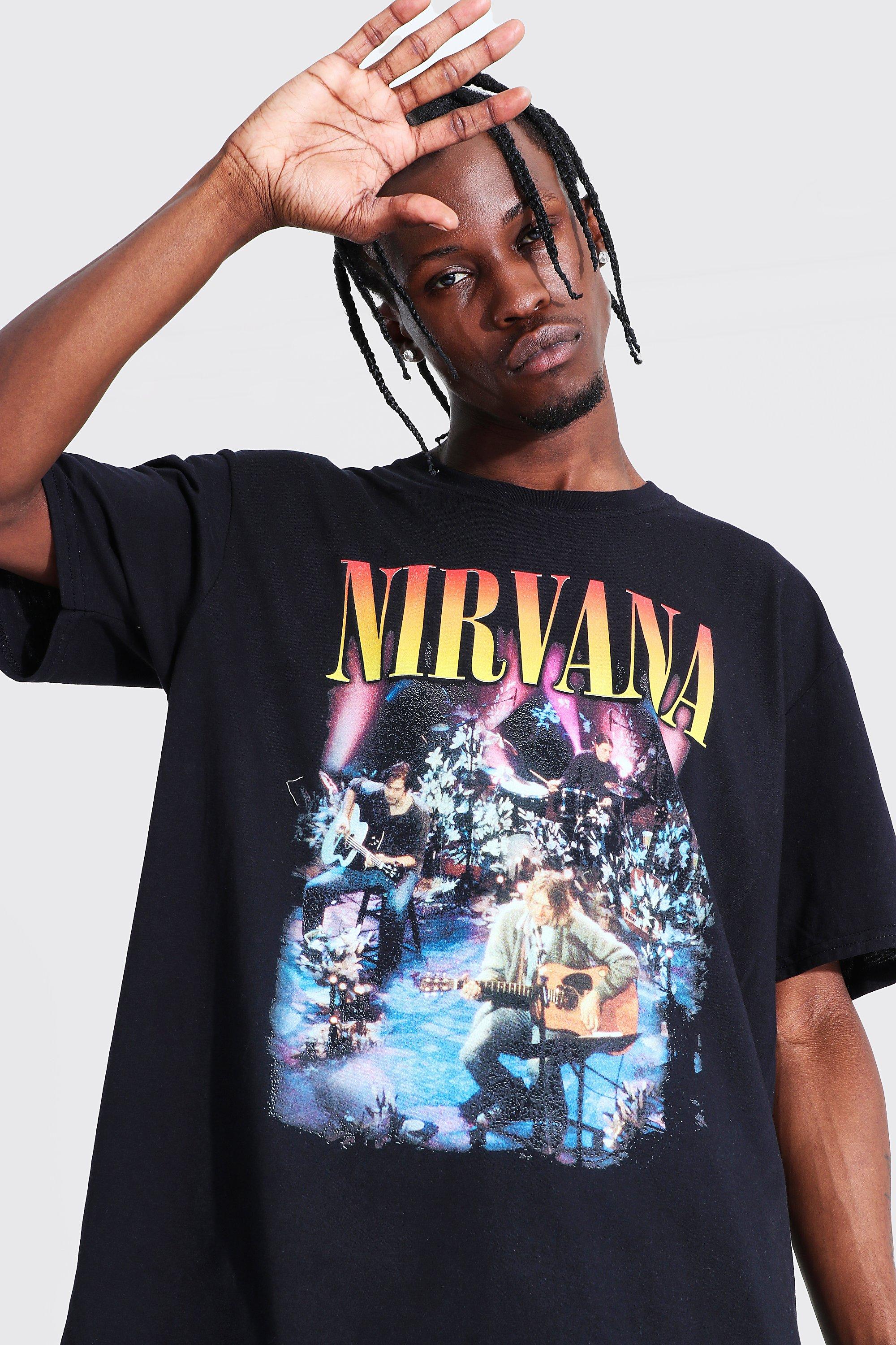 Camiseta con licencia ancha Nirvana Homage boohoo ES