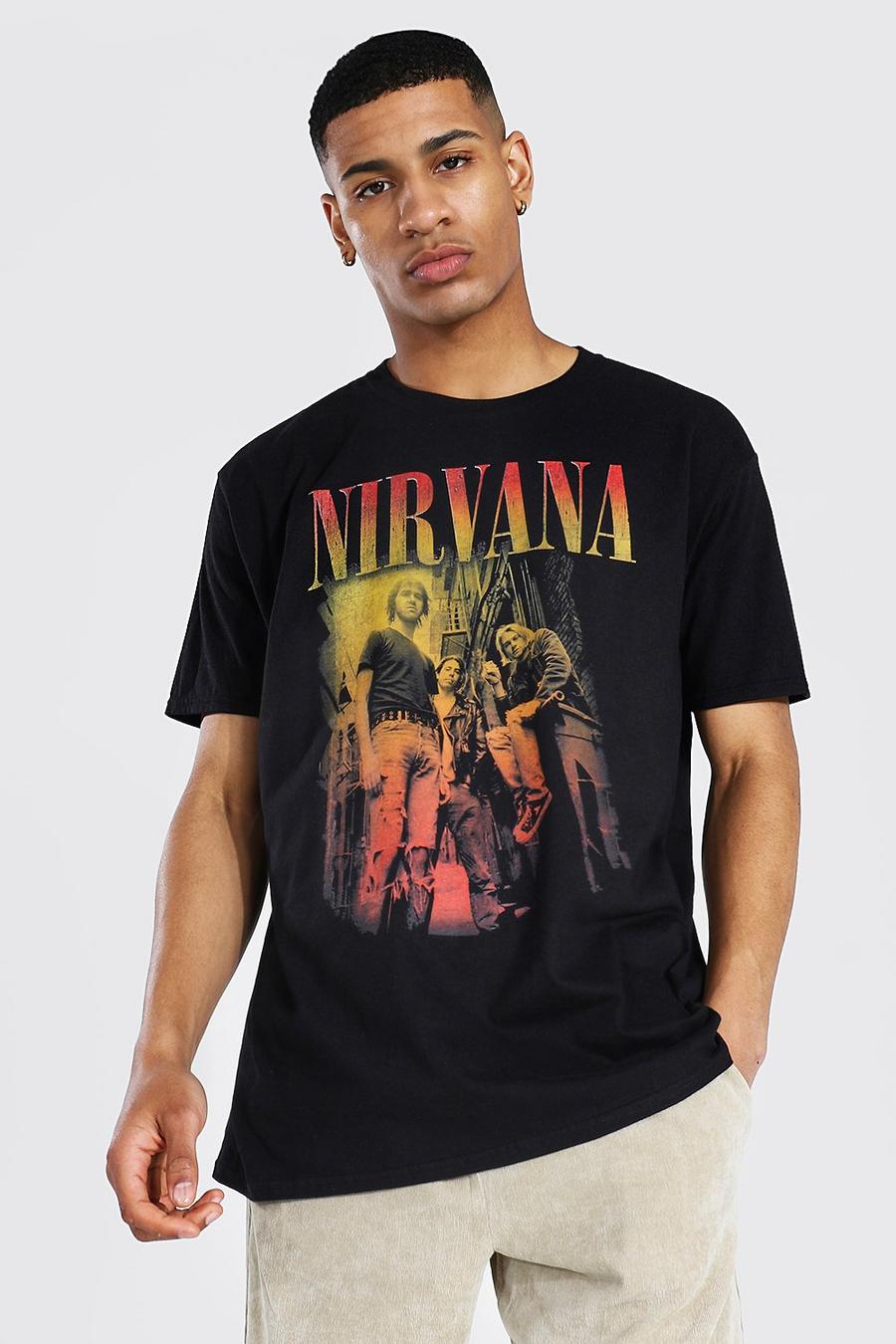 Black Oversized Gelicenseerd Nirvana Homage T-Shirt image number 1