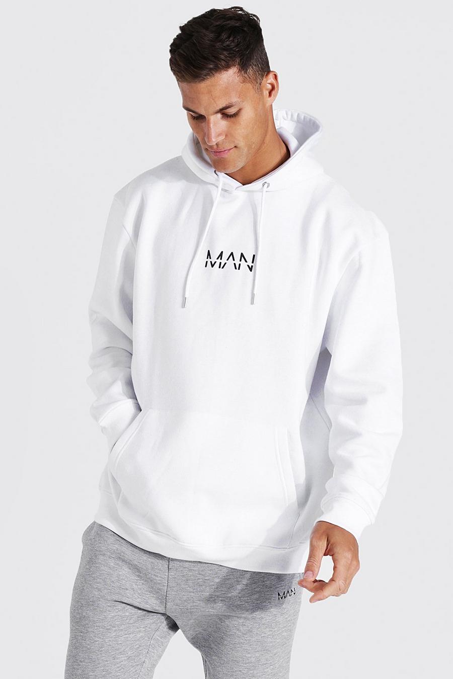 White Tall Oversized Man Dash Hoodie image number 1