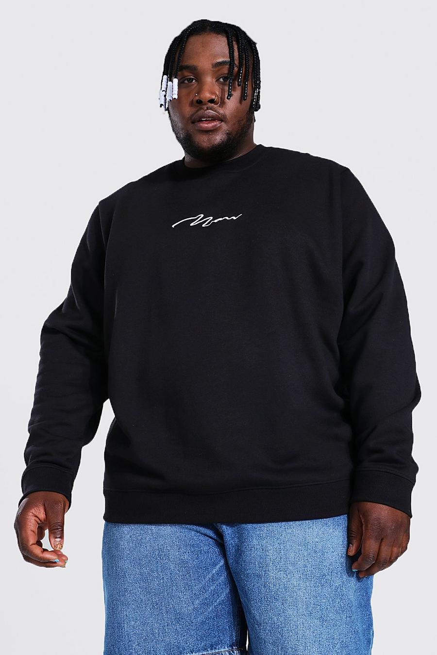 Black Plus MAN Script Sweater image number 1