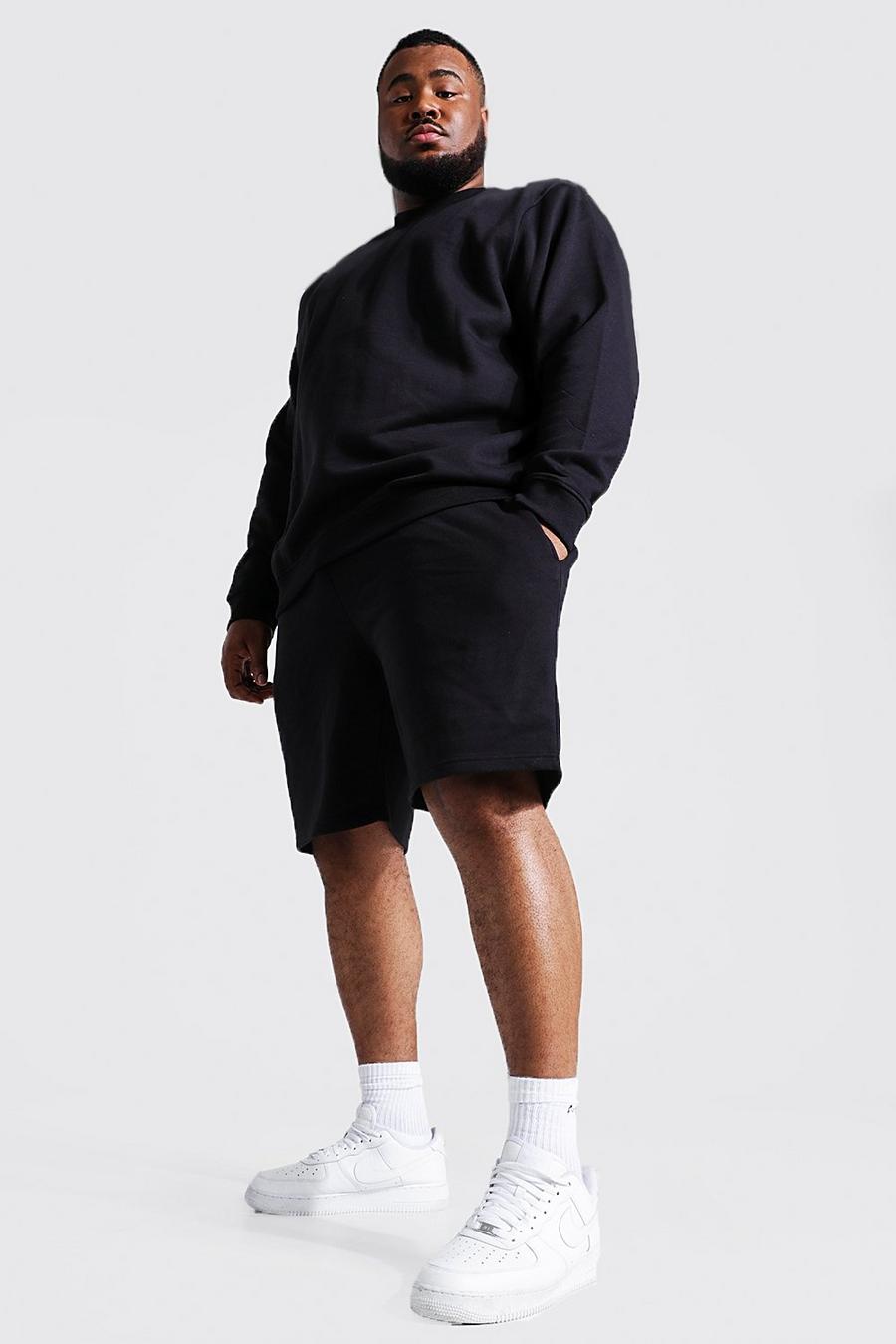Plus Basic Sweatshirt-Trainingsanzug, Black image number 1