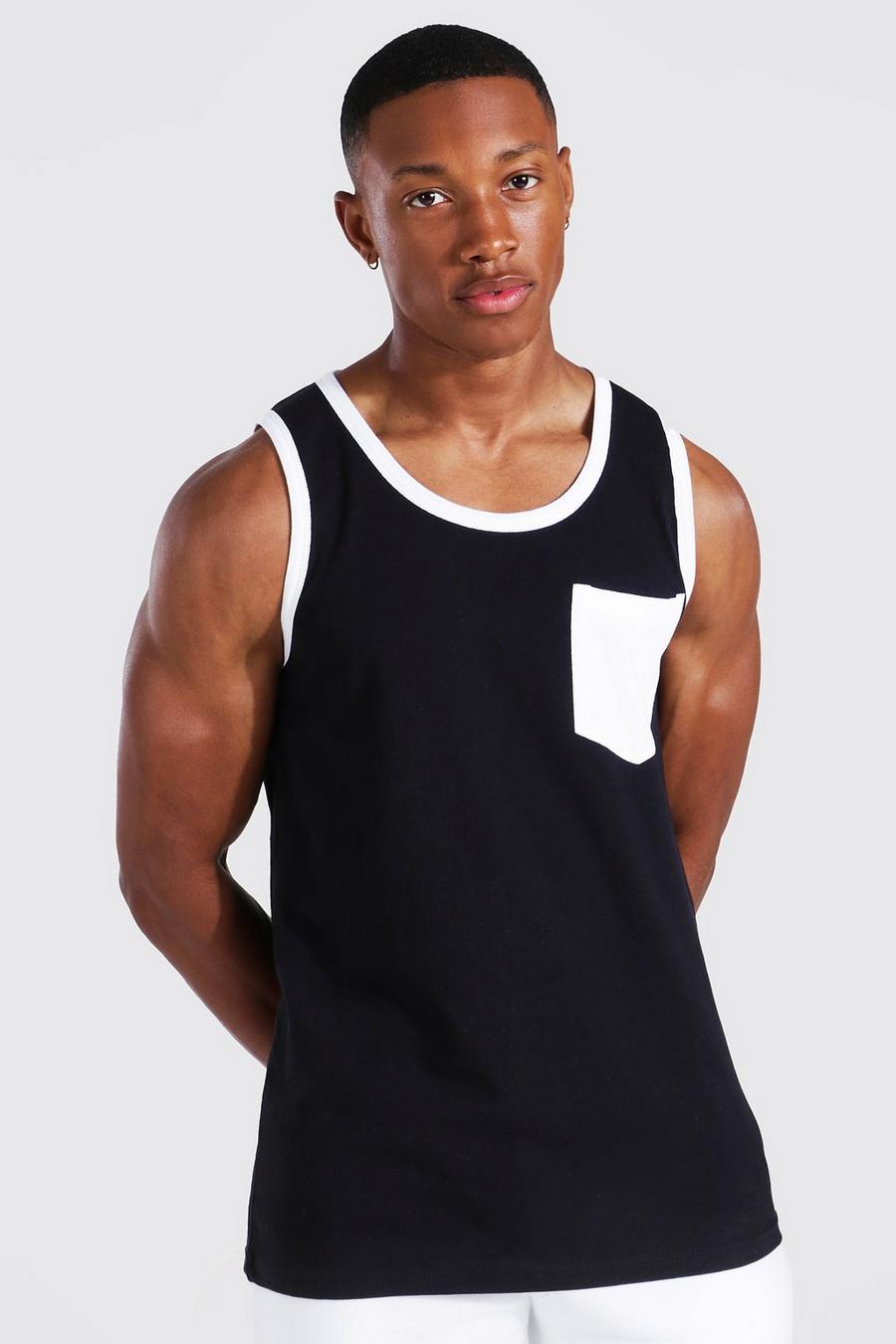 Black Contrast Pocket Vest image number 1