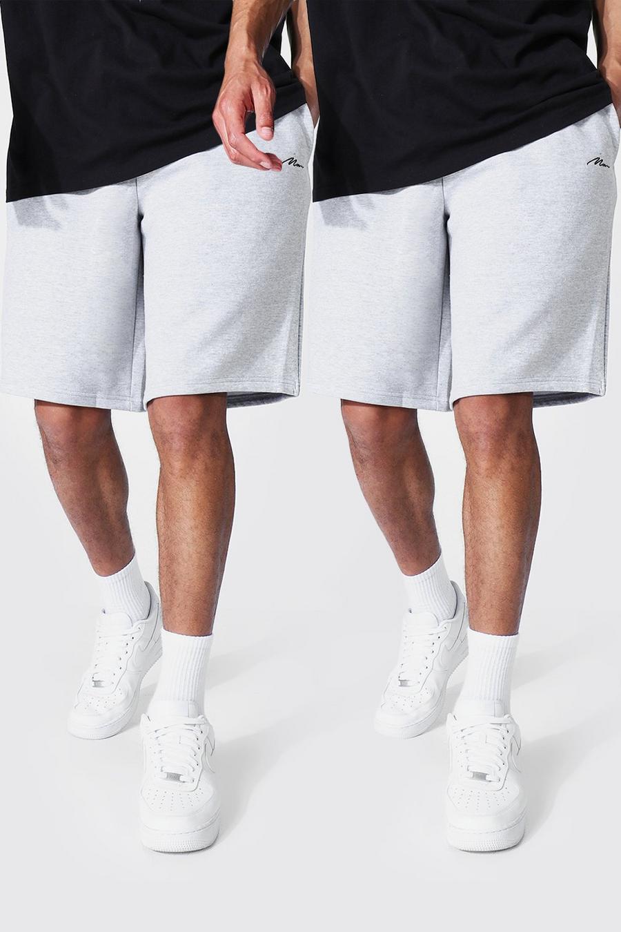 Multi Tall Oversized Jersey Man Shorts Met Tekst (2 Stuks) image number 1