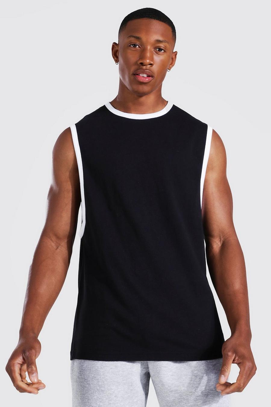 Camiseta sin mangas de árbitro con sisa ancha , Black image number 1