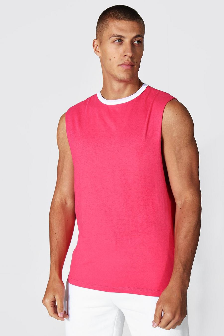 Ringer-Trägershirt mit weiten Armlöchern, Pink image number 1