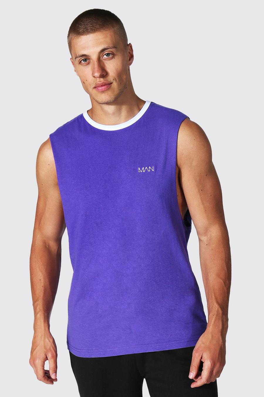 Camiseta sin mangas MAN Original con ribetes, Purple image number 1