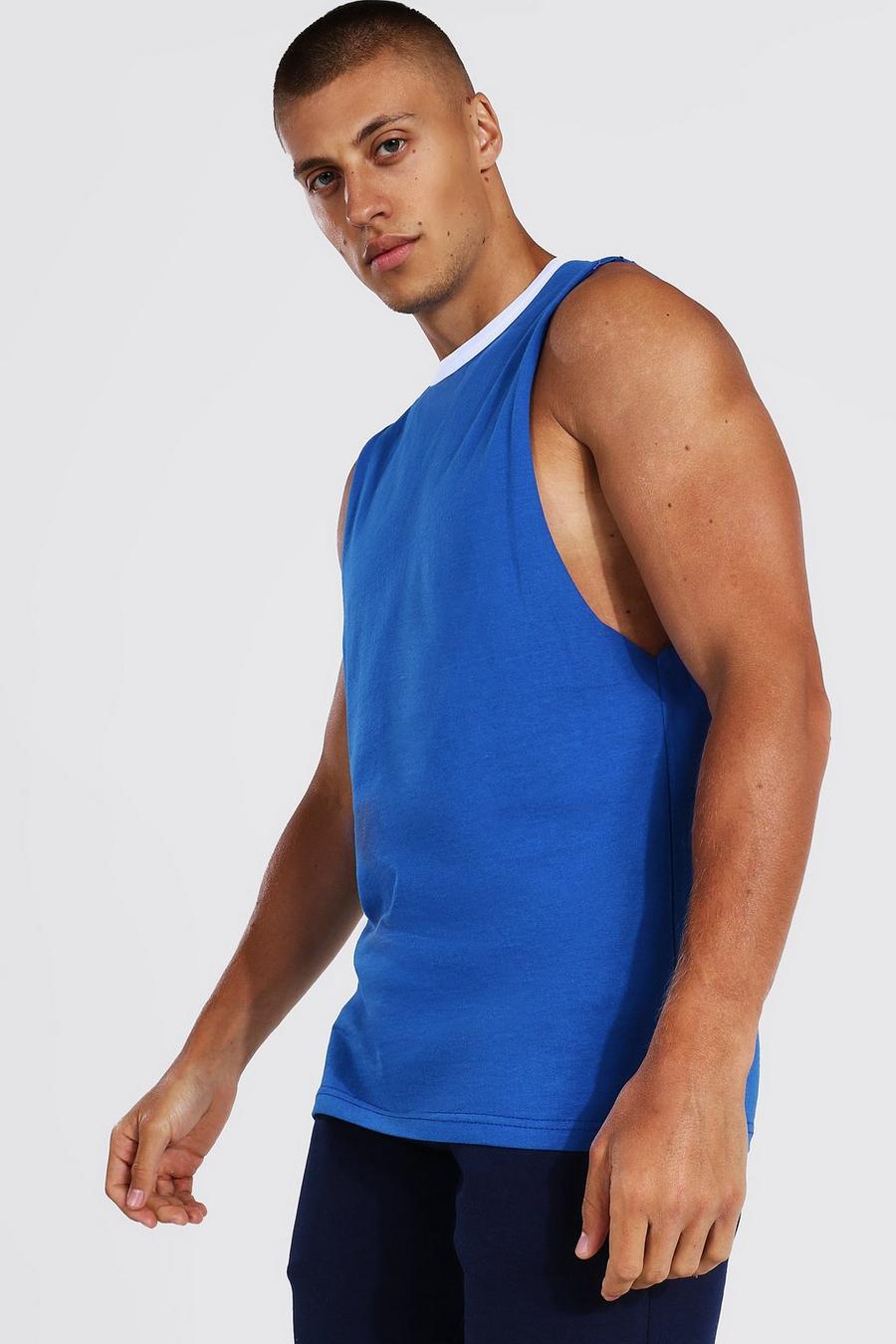 Camiseta sin mangas de árbitro con sisa ancha , Cobalt image number 1