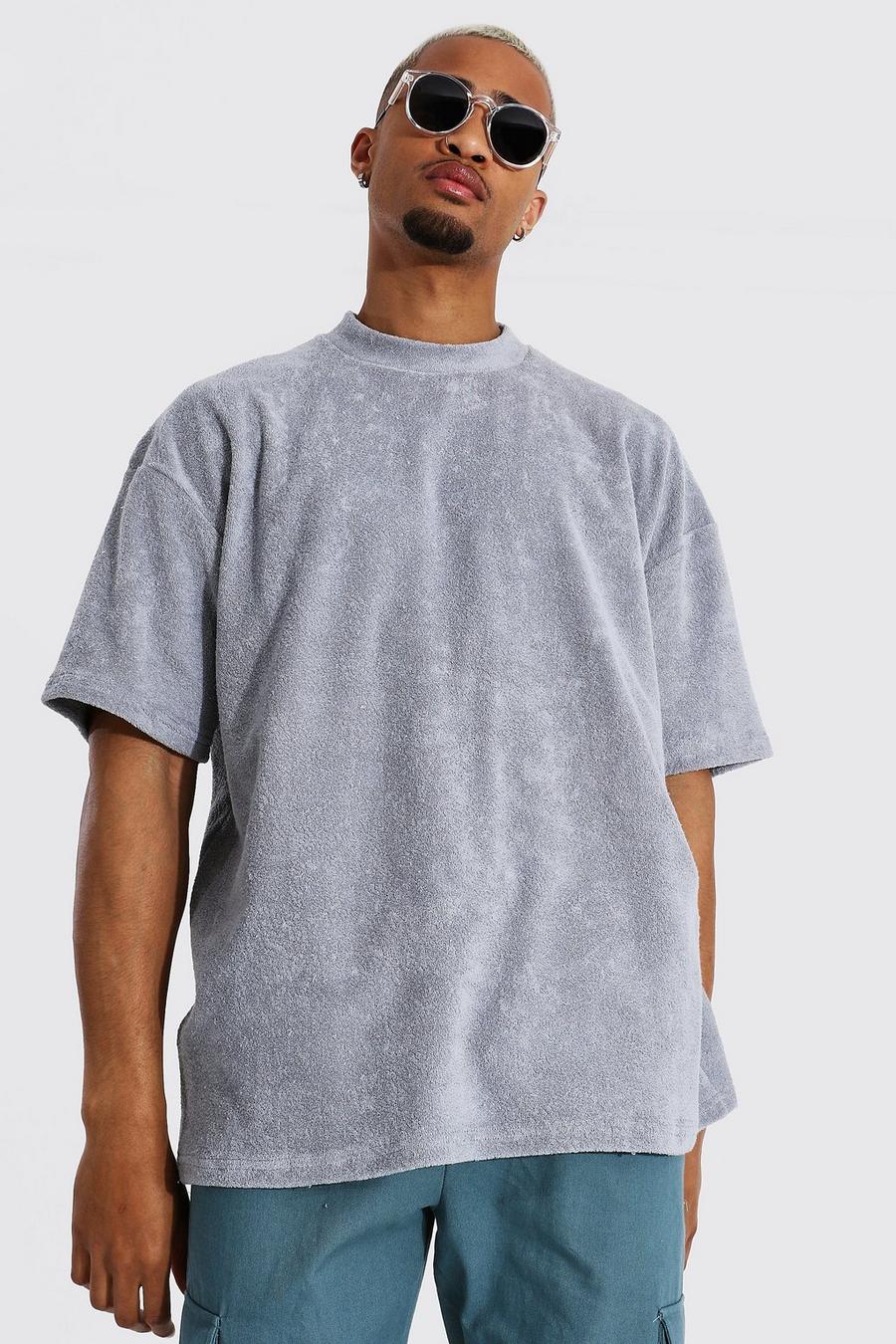 Oversize Frottee T-Shirt, Grey image number 1