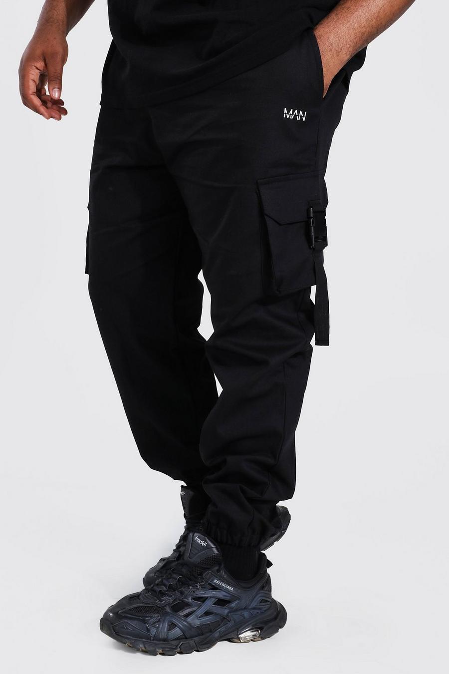 Pantalón deportivo Plus MAN Original de sarga con hebilla, Black image number 1