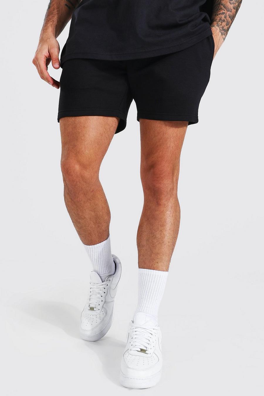 Black Short Length Slim Jersey Shorts image number 1