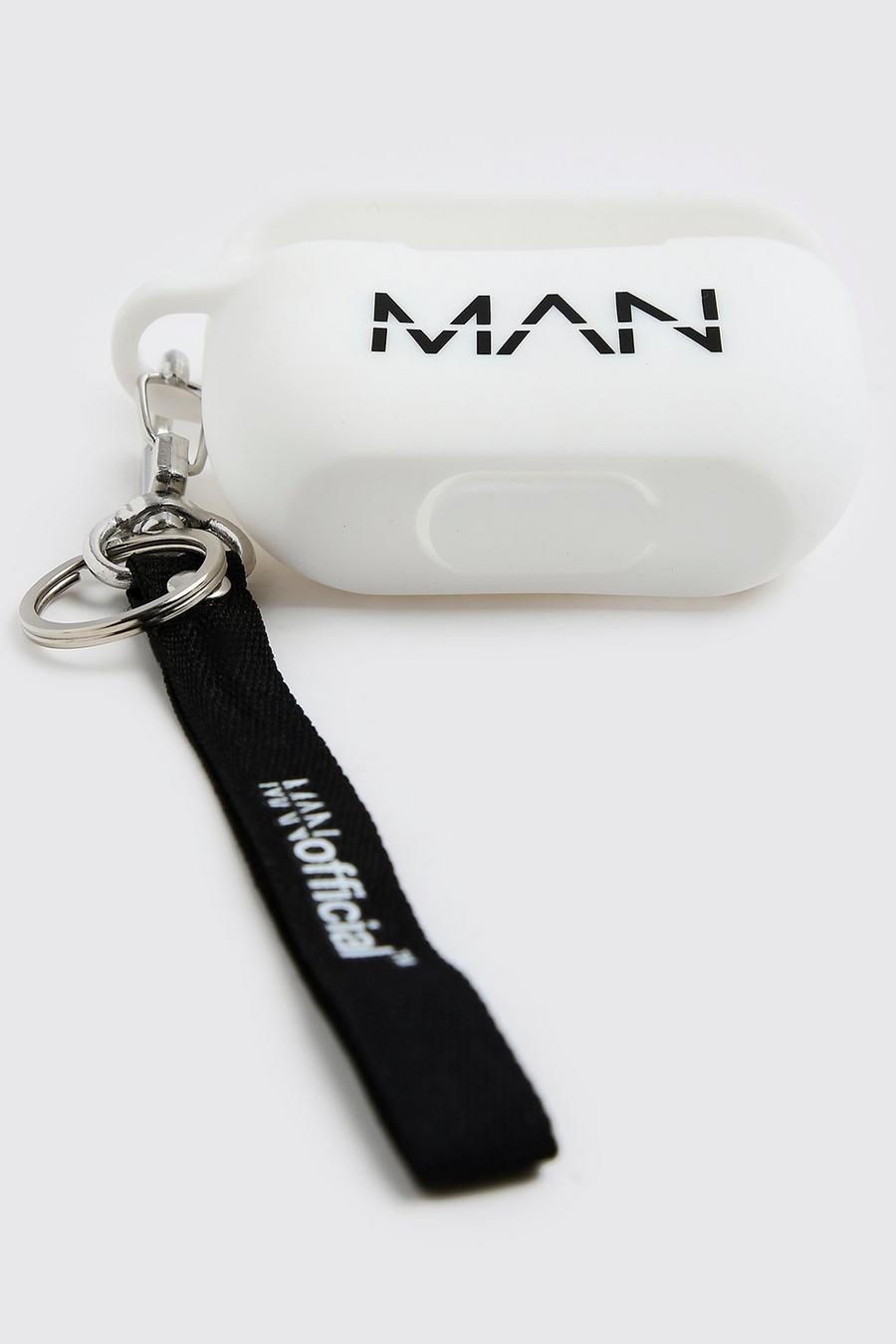 Étui pour écouteurs sans fil avec cordon - MAN, Blanc image number 1