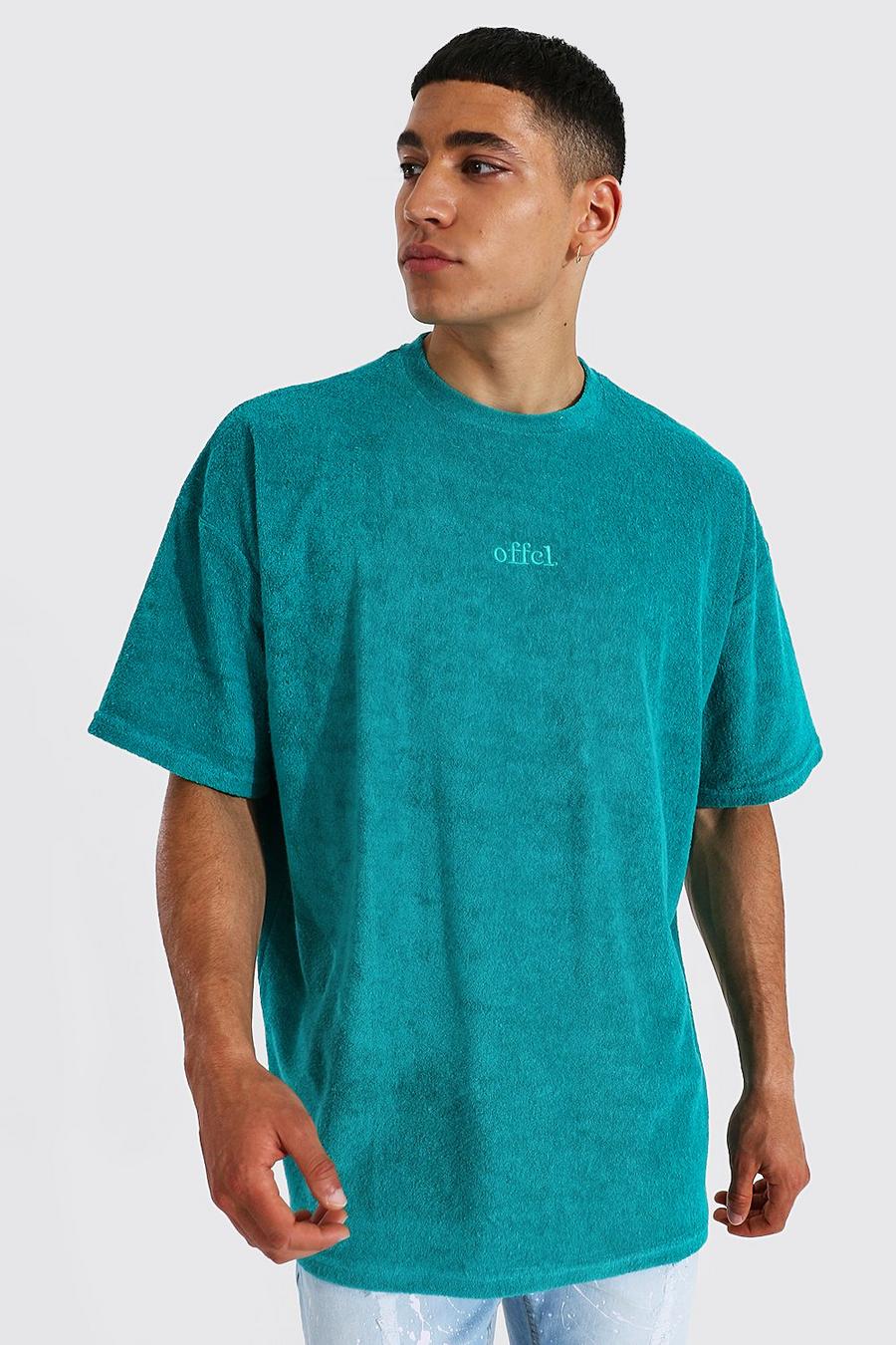 Teal Oversized Offcl Towelling T-shirt image number 1