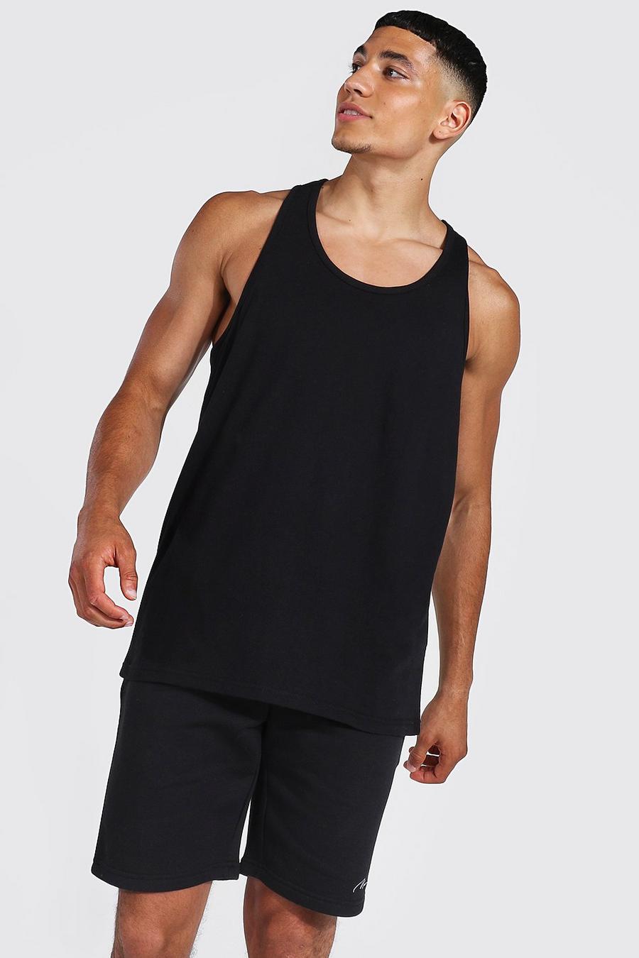 Camiseta sin mangas con espalda estilo nadador, Black image number 1