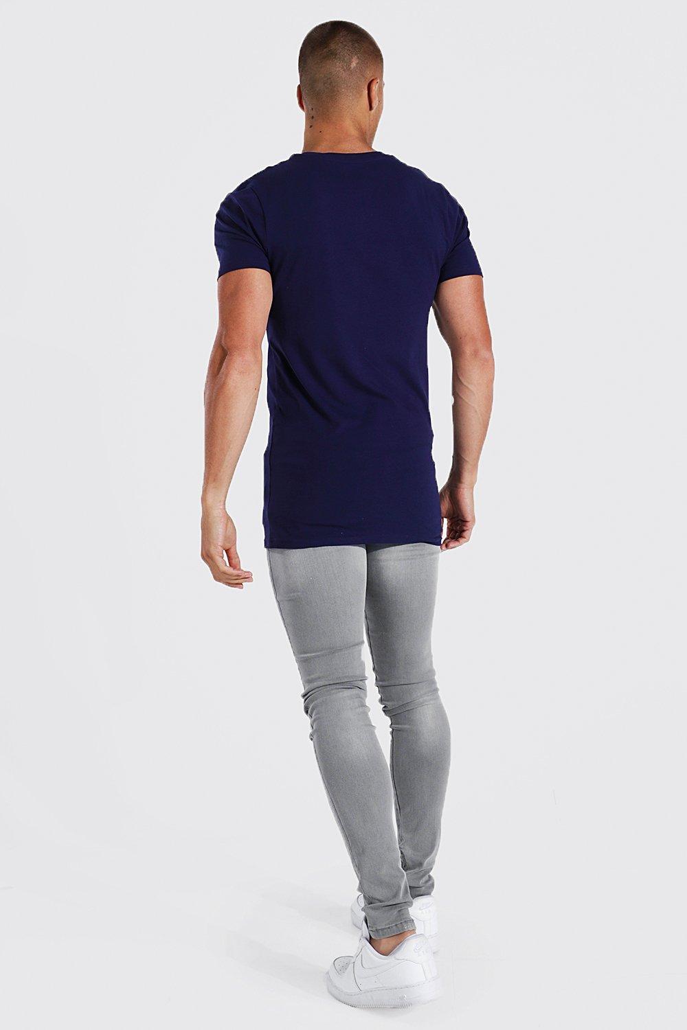 longline v neck t shirt mens