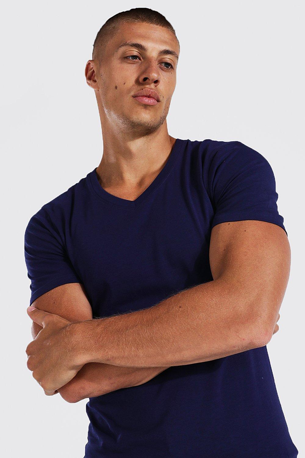 longline v neck t shirt mens