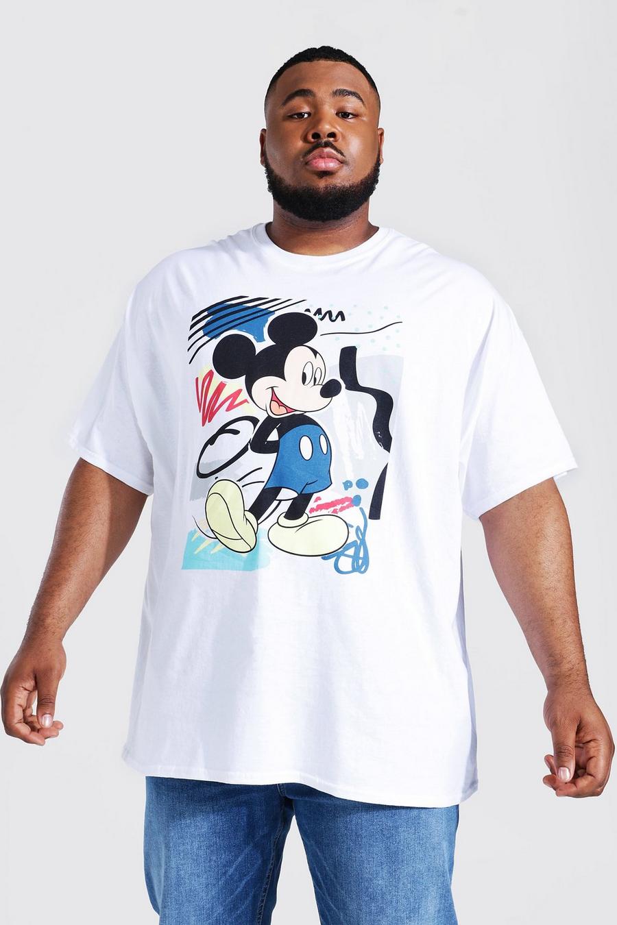 White Plus Size Retro Mickey License T-shirt image number 1
