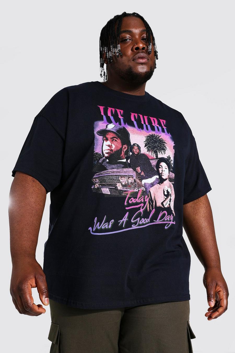 Camiseta Plus con estampado de Ice Cube Homage, Negro image number 1