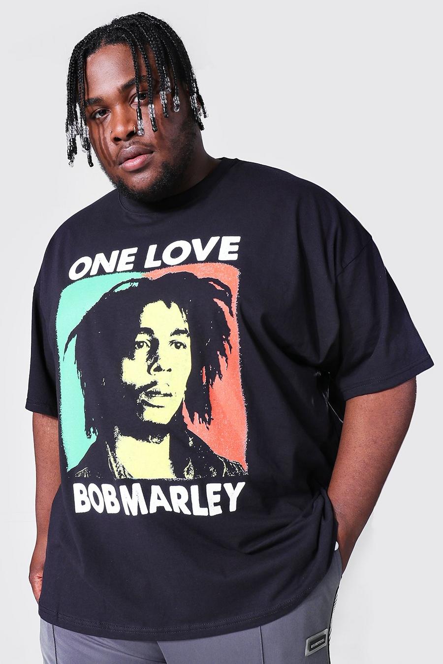 Black Plus Size Bob Marley One Love License T-shirt image number 1